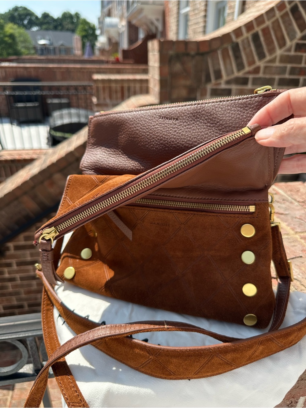 Hammitt Women’s Suede Crossbody Bag, Dillon Small, chocolate. NWT - Picture 8 of 16